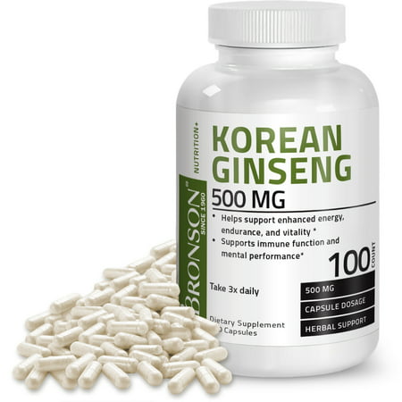Bronson Korean Ginseng 500 mg, 100 Capsules