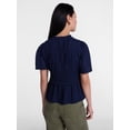 thumbnail image 4 of Scenario Women's and Women's Plus Textured Tie Front Top, Sizes XS-4X, 4 of 6