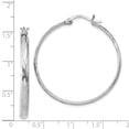 thumbnail image 2 of Sterling Silver Rhodium-plated Polished Textured Large Round Hoops QE11490, 2 of 2