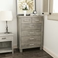 thumbnail image 3 of Yesfashion Vintage Dresser for Bedroom with 6 Drawers, Vintage Design Wood Drawer Dresser Chest of Drawers (Grey, 6 Drawers), 3 of 6