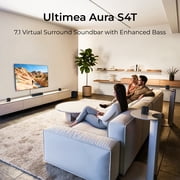 ULTIMEA Aura S4T 7.1ch TV Soundbar with 4 Surround Speakers, Surround Sound System with 5.25 Subwoofer, App Control, Bluetooth 6.0, HDMI/OPT/AUX, Peak Power 350W