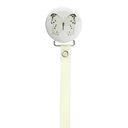 Butterfly Pacifier Clip with Matching Ribbon