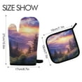 thumbnail image 2 of Yayeee Oven Mitts and Pot Holder Set of 2 Heat Resistant Kitchen Gloves Baking Hot Pad, Beautiful Mountain, 2 of 5