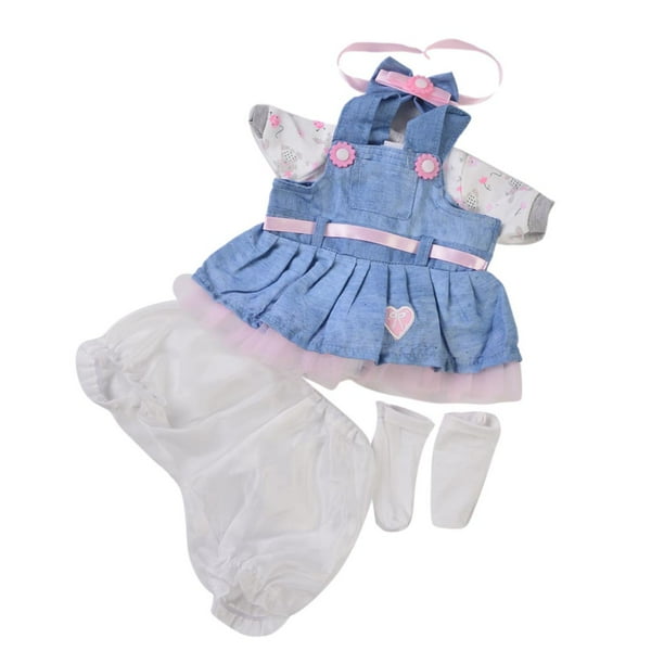 Recién Nacido, Bebé, Niñas, Mono, Vestido, Diadema, Calcetines, Ropa Interior, Conjuntos, Conjunto de Ropa, 6 Piezas Sunnimix Ropa para muñecas Reborn