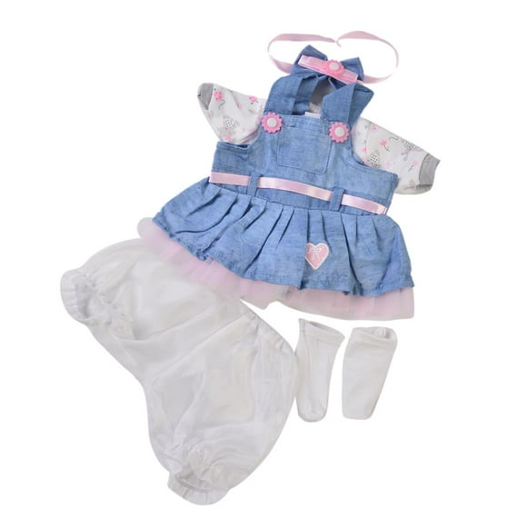 Recién Nacido, Bebé, Niñas, Mono, Vestido, Diadema, Calcetines, Ropa Interior, Conjuntos, Conjunto de Ropa, 6 Piezas SM SunniMix Ropa para muñecas Reborn