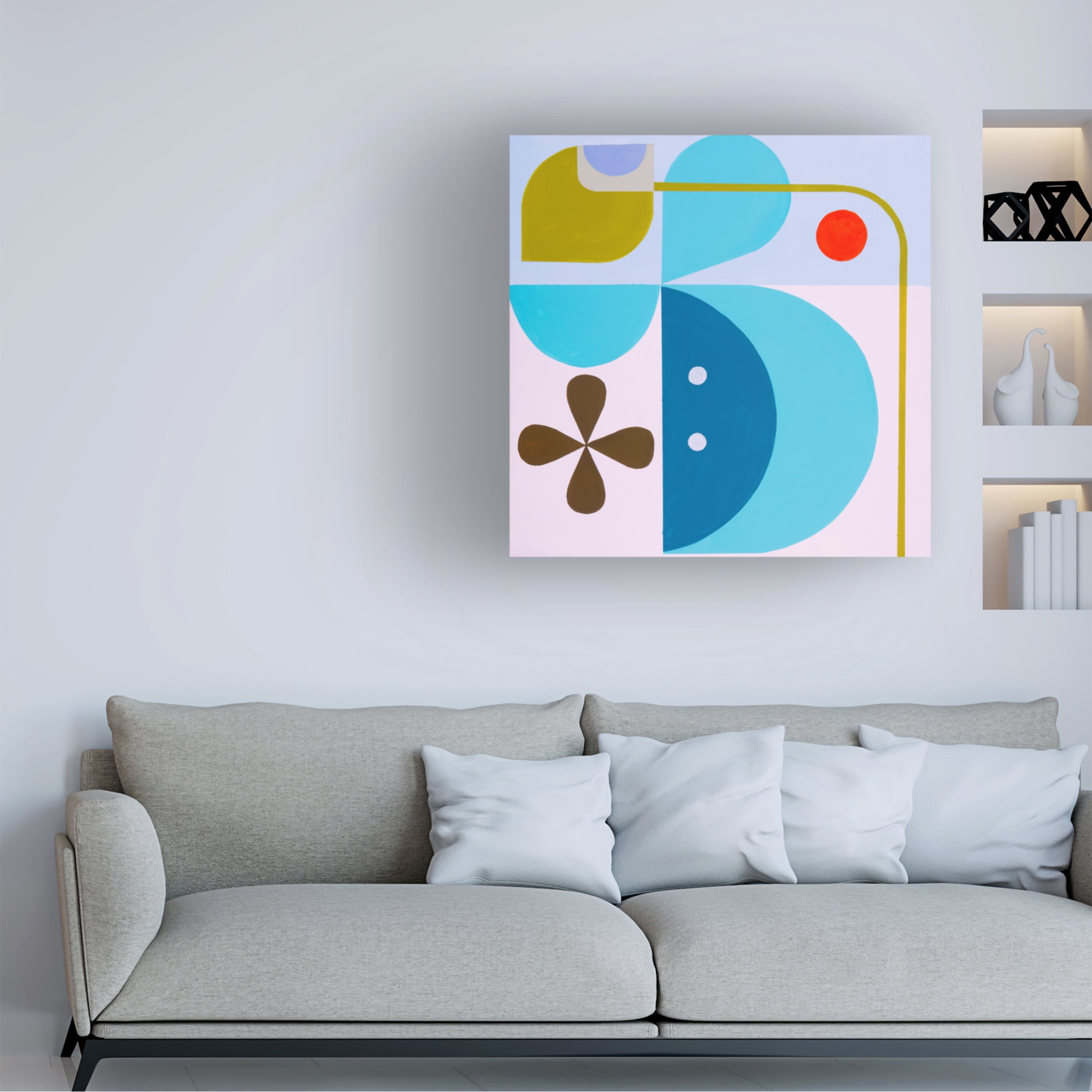 Canvas Wall Art - Marion Griese 'Running Toward The Sun 11' Wall Art for Living Room, Bedroom, or Office Décor by Trademark Fine Art - 14 x 14 Inches