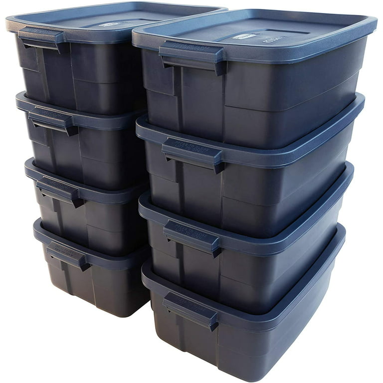 Rubbermaid Roughneck Storage Totes, 18 Gal, (Pack of 6),  Perfect Organization Bins for Halloween Décor, Durable, Reusable, Set of  Large Plastic Storage Bins, Black Bins/Orange Lids : Tools & Home  Improvement