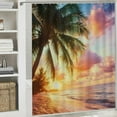 thumbnail image 6 of Patifu Sunset Tropical Beach Palm Trees Shower Curtain Set with Hooks 69"x72, 6 of 7