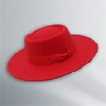 thumbnail image 3 of CYSFASHION Fedora Hats for Women Panama Wedding Guest Dress Wide Brim Hair Accessories Tea Party Women's Sun Hats Red1, 3 of 3
