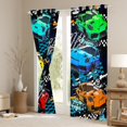 thumbnail image 3 of Homewish Cartoon Sports Car Blackout Curtains Set of 2 (52x84 Each), Automobile Window Curtains, Checkeres Stripes Graffiti Curtains and Drapes, Window Curtains Home Decor, 3 of 5