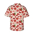 thumbnail image 3 of Fotbe Tomatoes Hawaiian Shirt for Men Unisex Summer Beach Casual Short Sleeve Cotton Linen Button Down Shirts-Large, 3 of 9