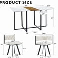 thumbnail image 6 of 6-Seater Dining Table Set, Rectangular Faux Marble Table with Wood Grain and 6 Beige Velvet Chairs, Modern Kitchen Furniture for Apartments, 6 of 10