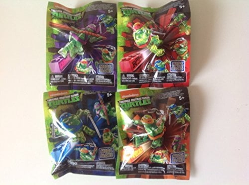 TMNT Teenage Mutant Ninja Turtles Figures MEGA BLOKS LOT of 4 Toys R' Us 