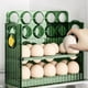 thumbnail image 3 of Soporte para Huevos de Refrigerador Organizador de Huevos con Tapa de 30 Rejillas para Puerta de Refrigerador Accesorios de Gran Capacidad Limpieza Fá Verde Macarena Titular de huevo, 3 of 8