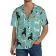 thumbnail image 3 of Xecao offers the Cute Dog for Men's Casual Short-sleeved Shirt, a button-up collared shirt with a pocket, perfect for beach vacations and yacht travel in the XX-Large size., 3 of 7