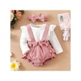 thumbnail image 3 of Bagilaanoe Newborn Baby Girl Rompers Patchwork Long Sleeve Bodysuit + Headband 3M 6M 12M 18M Infant Fall One Piece Jumpsuit, 3 of 9