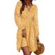 thumbnail image 1 of UVN Vestidos de Otoño para Mujer, Vestido Midi de Manga Larga con Cuello en V y Corte a, Vestido Veraniego con Estampado Floral de Playa Boho, 1 of 7