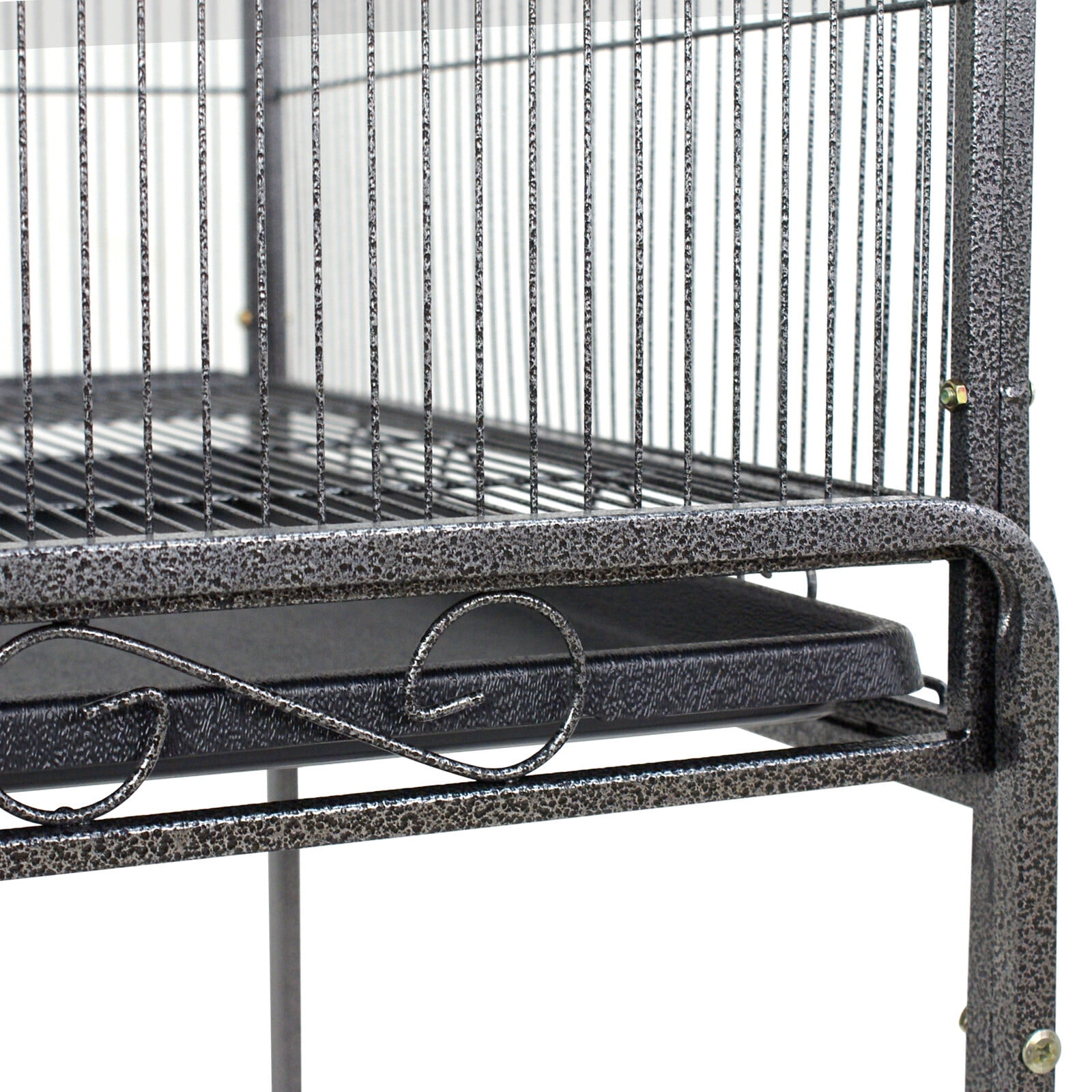 HomGarden 53.3 in Large Wrought Iron Bird Cage W/Perches for Cockatiels Parrot Parakeet Black