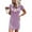 Purple, variant on Summer Fashion Women T Shirt Dress Mini Dress Crew Neck Short Sleeve Dress Solid Color Casual Dress with Pocket