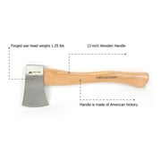 Ozark Trail 1.25lbs Wooden Handle Hatchet, Axe, Model 5039