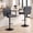 Dark Gray, variant on Daluvenix Bar Stools Set of 2, PU Leather Adjustable Swivel Barstools,Hydraulic Counter Height Bar Chairs with Armrest Back for Kitchen Island,White