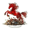thumbnail image 2 of Year of the Horse Acrylic Ornament, 2D Rotatable Red Horse Coin Desktop Decoration for Wealth Vigour Success, Spring Festival Table Office Home Decor, 2 of 6