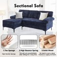 thumbnail image 5 of ZHOUB Modern Reversible L-Shape Chenille Sectional Sofa w/ Chaise, 3-Seat Corner Couch,Blue, 5 of 19