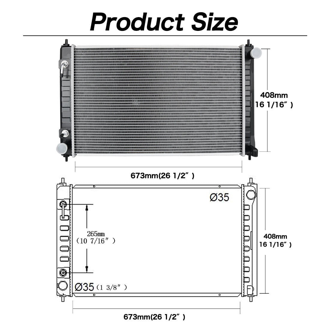 RVNI Radiator fit for 2007-2018 Altima 2.5L 3.5L L4 V6 2009-2020 Maxima 2.5L L4 3.5L V6 Aluminum