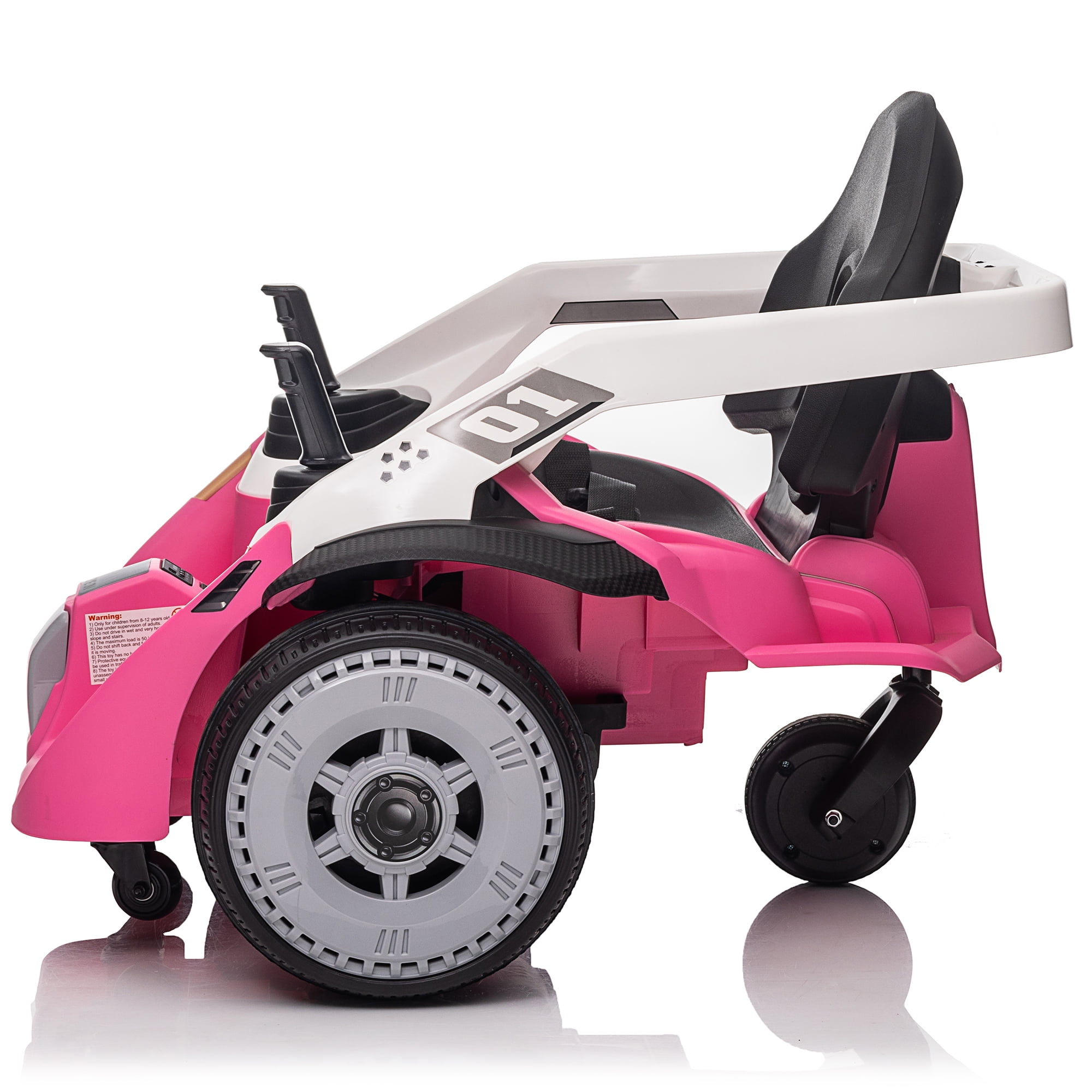 Jorfly 24V Kids Electric Bumper Car, Crazy Bumper Ride on Toys for Kids Teen 3+ , 200w Motors, EVA Tires, 5 MPH-Pink