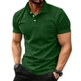 thumbnail image 2 of Qwertyu Men's Polo Shirts 2026 Short Sleeve Casual Polo T Shirt Color Block Slim Fit Golf Shirts with Pocket Dark Green 3XL, 2 of 5