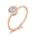 thumbnail image 2 of enjoywould Women Ring Round Cubic Zirconia Jewelry Sparkling Smooth Surface Finger Ring for Wedding, 2 of 5