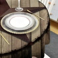 thumbnail image 4 of Western Texas Star Round Tablecloth 60 Inch - Waterproof Fabric Table Cloth Protector, Farmhouse Barn Brown Wooden Tablecloths Washable Table Cover for Kitchen Banquet Coffee Table Outdoor Party, 4 of 6