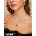 thumbnail image 2 of VESITIM Infinite Heart Pendant Sterling Silver Butterfly Necklace for Women Jewelry Gift with Birthstone January Created Garnet, 2 of 6