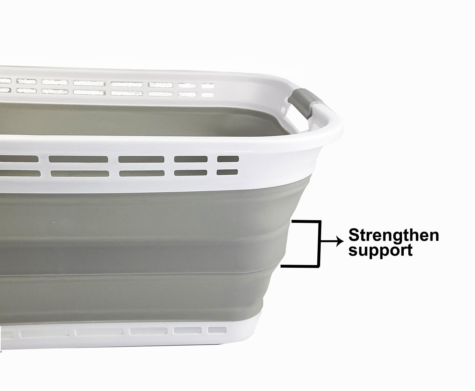 SAMMART 42L (11 gallons) Collapsible Plastic Laundry Hamper/Basket - Foldable Storage Container/Organizer - Portable Laundry Basket - Easy Storage Space Saving