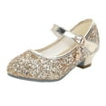 thumbnail image 2 of ATOGUTA Mary Jane Shoes for Girls Gold Kids Party Wedding Shoes with Bowknot Back to School Princess Shoe, 2 of 5