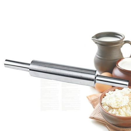 

TKing Fashion Rolling Pin For Baking Pizza Pie&Cookie Professional Dough Roller StainlessSteel - Silver