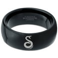 thumbnail image 2 of Tungsten Snake Serpent Slither Rattle Bite Band Ring 8mm Men Women Comfort Fit Black Dome Polished, 2 of 4