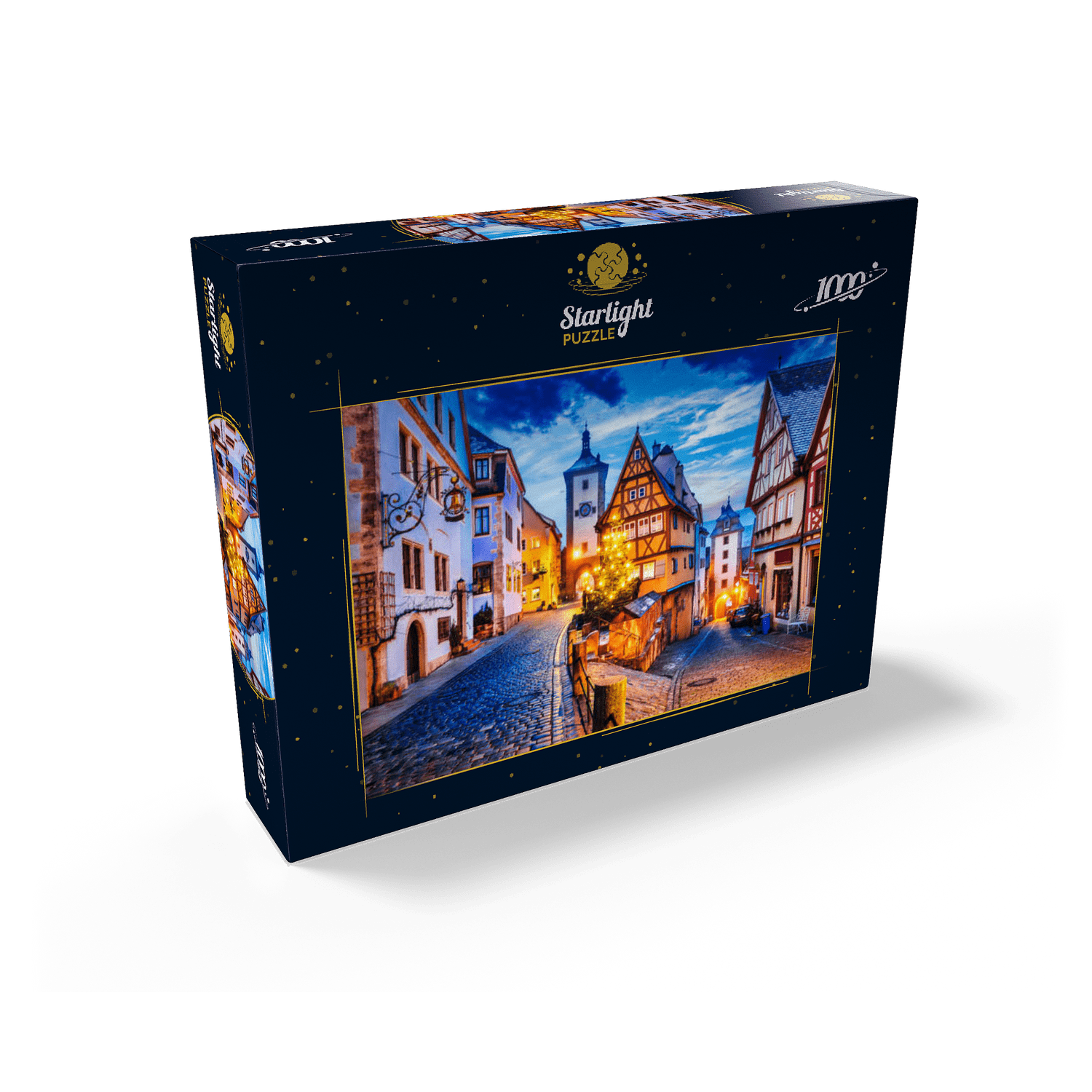 MyPuzzle - Rothenburg Ob Der Tauber By Night, Romantic Road In Bavaria, Germany - Premium 1000 Piece Jigsaw Puzzle for Adults