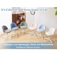thumbnail image 3 of Silla de tocador VINGLI de felpa teddy blanca con ruedas, 3 of 9