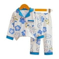 thumbnail image 2 of Conjunto de ropa de hogar para niños con cárdigan de solapa con contraste de otoño, pijama de algodón de licra para niños y niñas, ropa de habitación con aire acondicionado de verano, 2 of 4