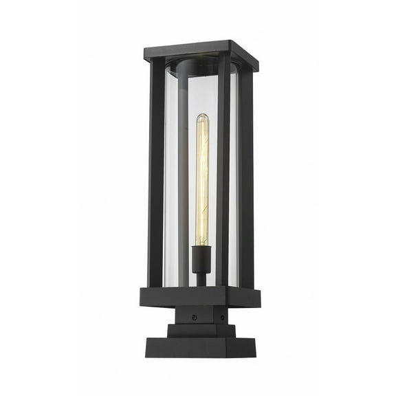 22.5 in. Outdoor 1-Light Pier Mounted Fixture in Black