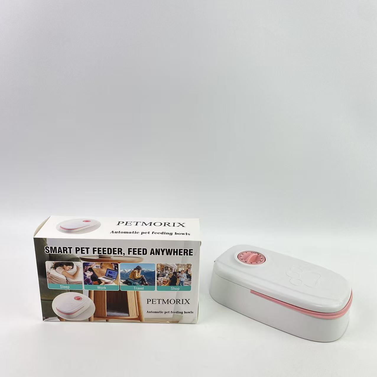 PETMORIX Automatic pet feeding bowls, 48H Timer Wet Dry Cat Food Dispenser, for Cat and Dog Automatic Feeder