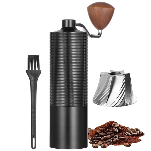 Manual Coffee Grinder, Hand Coffee Grinder with 6-Pointed Steel Core, Adjustable Grind Size, Ergonomic Handle, Portable Burr Coffee Grinder for Home, Travel, Office, Camping