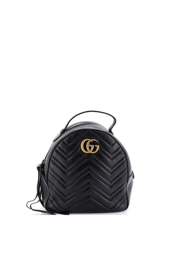 Pre-Owned GG Marmont Backpack Matelasse Leather Small By Rebag