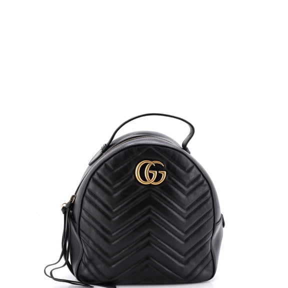 Pre-Owned GG Marmont Backpack Matelasse Leather Small By Rebag