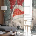 thumbnail image 4 of Vintage Red Christmas Sheer Curtains 72 Inches Long 2 Panels Set, Window Sheer Curtains for Living Room/Bedroom, Xmas Bear Tree Snowflake Light Filtering Rod Pocket Curtain 52'' x 72'' x 2, 4 of 7