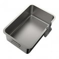 thumbnail image 2 of Cat Litter Box Stainless Steel Cat Sand Box Bedpan Cat Litter Container Durable 60cmx40cmx10cm, 2 of 9