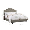 thumbnail image 5 of Eni Upholstered Queen Size Bed, Tufted Adjustable Headboard, Gray Fabric- Saltoro Sherpi, 5 of 5