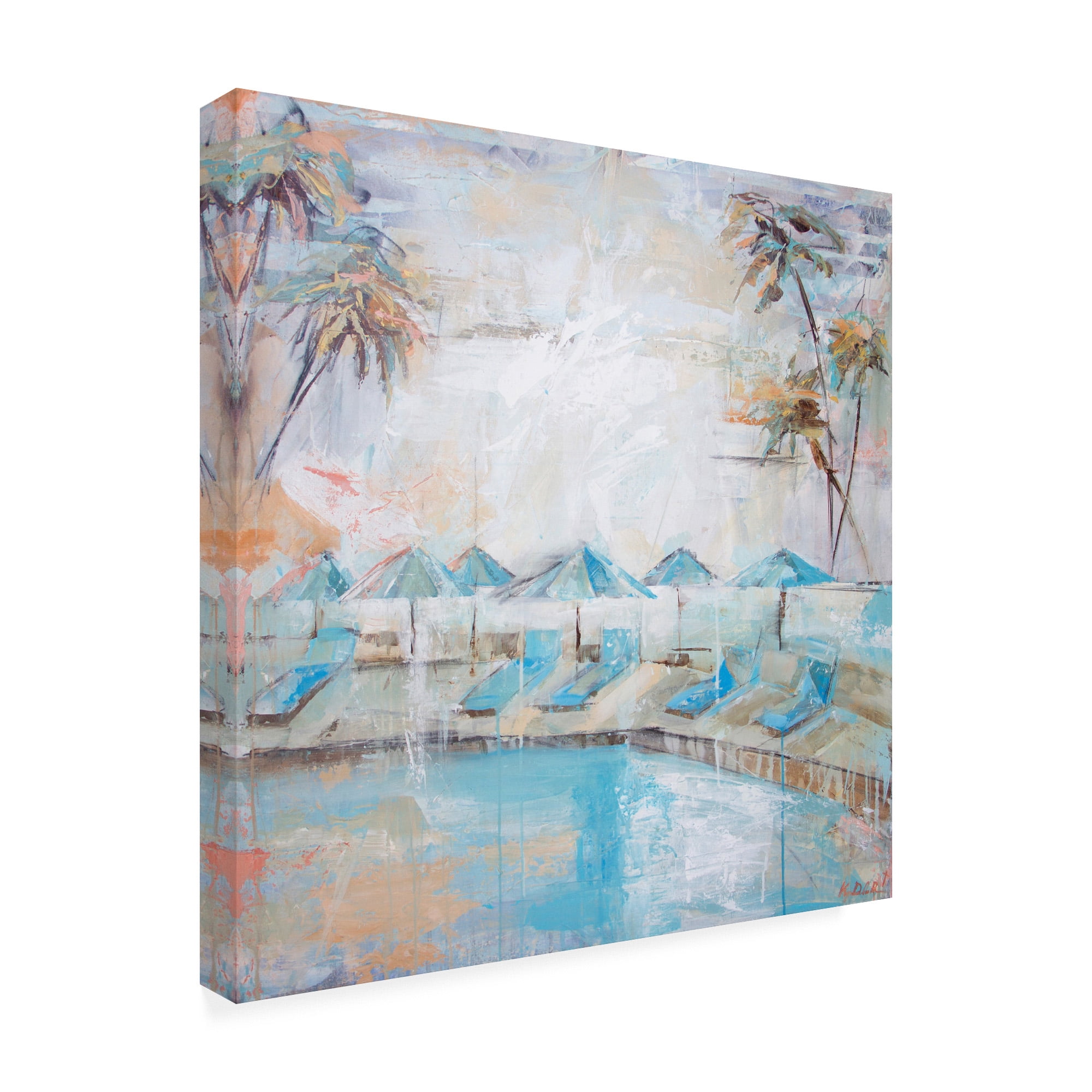Trademark Fine Art 'Poolside at Kahala' Canvas Art by Kym De Los Reyes