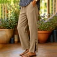 thumbnail image 4 of Sexlip Womens Straight Leg Pants Summer elastic waist tapered leg lightweight fabric breathable wrinkle resistant for Casual Sports wear Yellow XL, 4 of 8